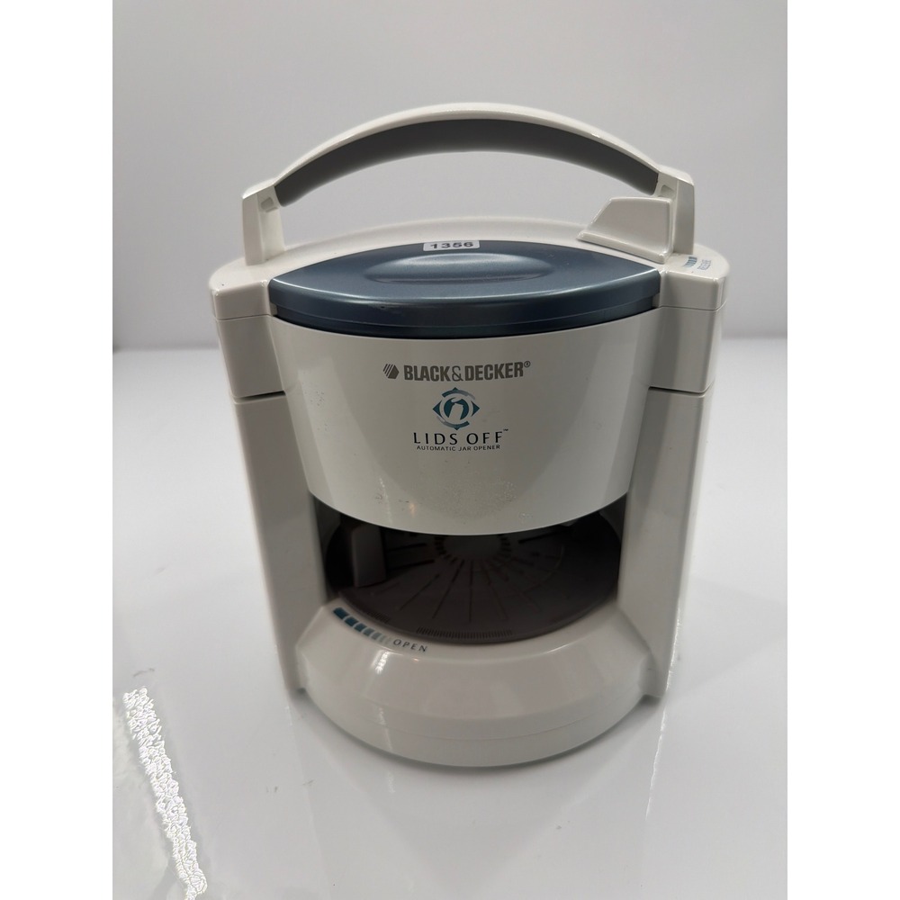 Black & Decker Lids Off Automatic Jar Opener White JW200 Electric Kitchen Tool